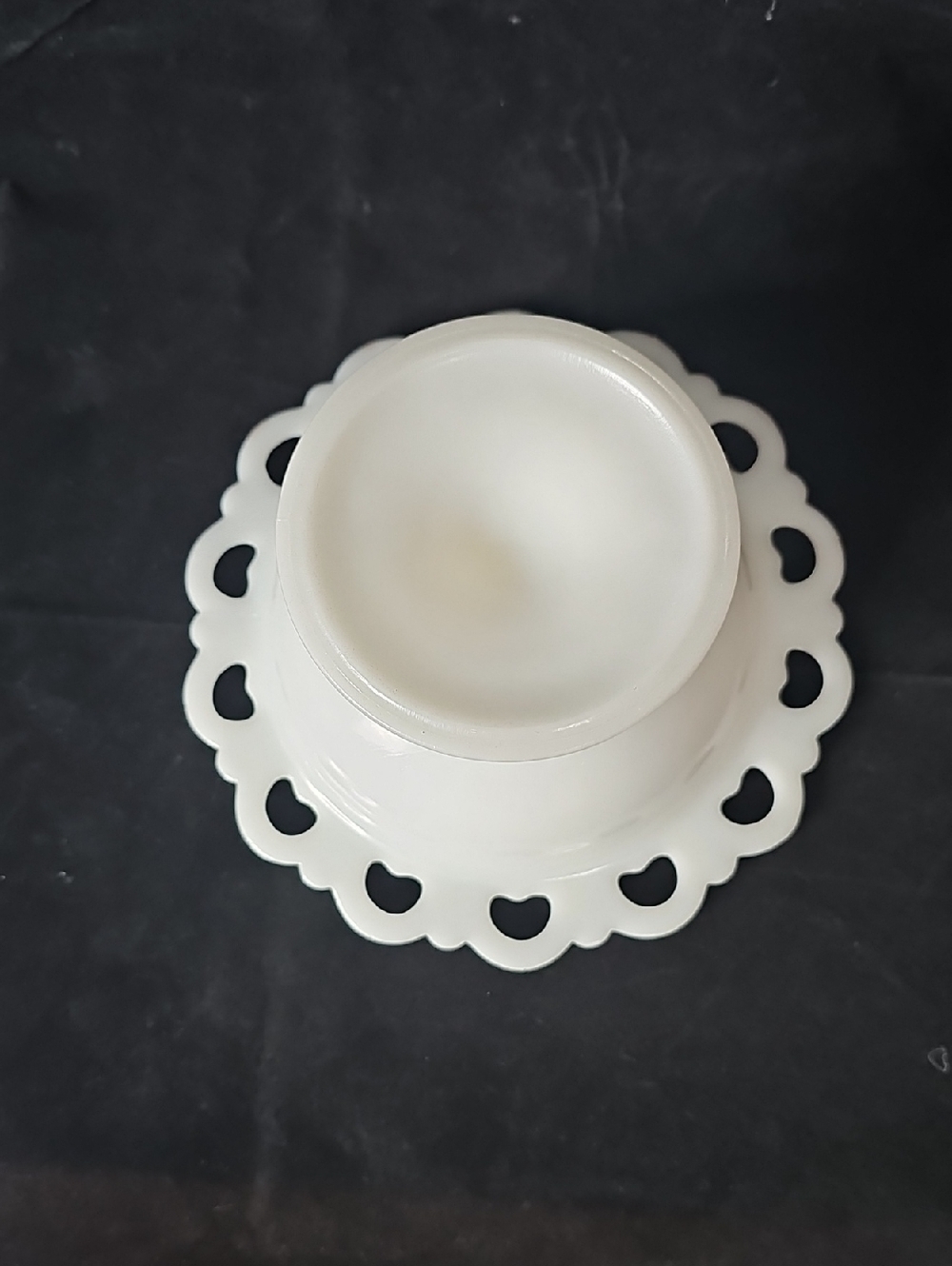 Vintage White Milk Glass Compote Dish - Picture 3 of 5